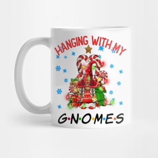 Funny Christmas Gnome Hanging With My Gnomies Family Pajamas Mug